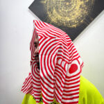 めまいてぬぐい（白赤）送料無料